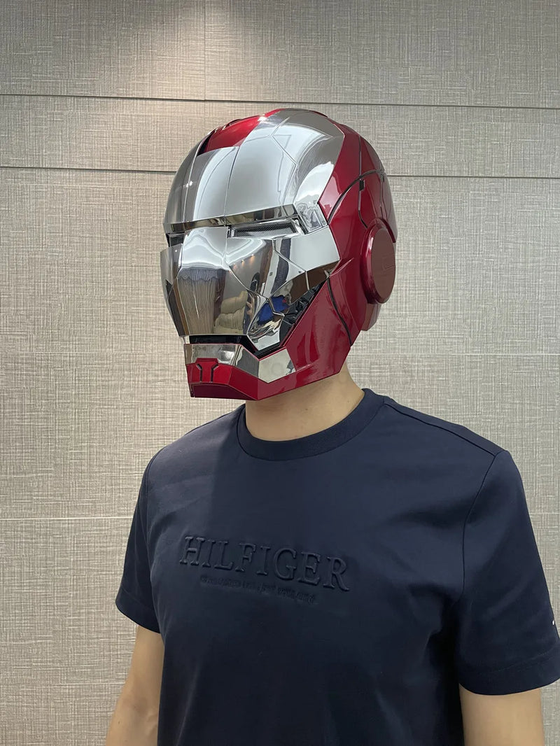Iron Man MK5 Helmet – 1:1 Electric Voice-Activated Wearable Mask with LED & Remote Control