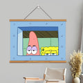 SpongeBob Canvas Wall Hanging Art – Funny Patrick & Squidward Decor