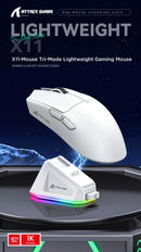 Attack Shark X11 PAW3311 White Bluetooth Mouse, Triple Mode Connectivity, Touch Magnetic Charging Dock, Ultra-Light Gaming Mouse
