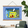 SpongeBob Canvas Wall Hanging Art – Funny Patrick & Squidward Decor