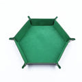 🎲 Hexagon PU Leather Dice Tray – Folding Rolling Holder for RPG & DND