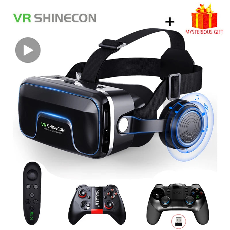 VR Shinecon 10.0 – 3D Virtual Reality Headset for Smartphone with Bluetooth Controller & Immersive Viewing