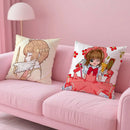 C-Cute Sakura Kinomoto Pillow Case – Soft Plush Anime Cushion Cover with Invisible Zipper