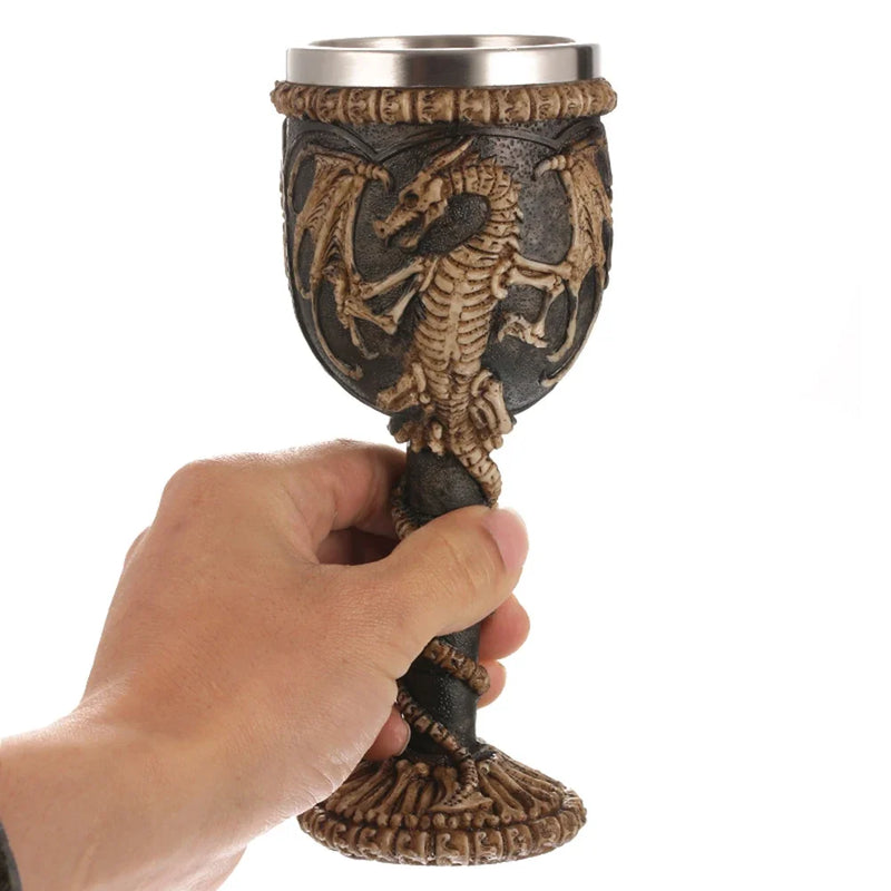 Viking Wood Style Beer Mug – 500ml Double Wall Stainless Steel Insulated Drinking Cup