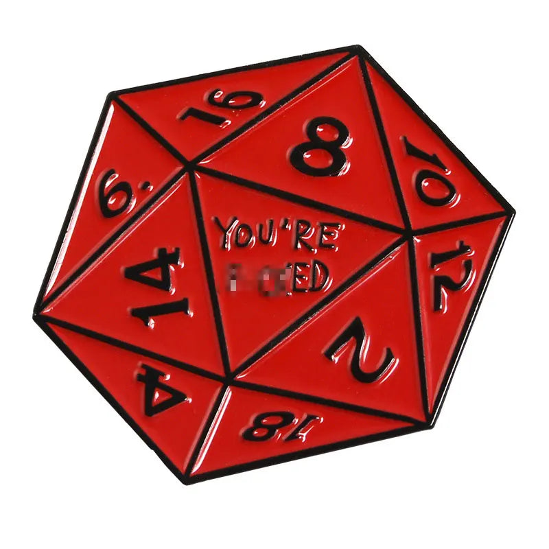 RPG Game Dungeon DnD Dragon Dice D20 Anime Enamel Pin Lapel Badges Manga Brooches for Women Fashion Jewelry Accessories Gifts