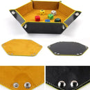 🎲 Hexagon PU Leather Dice Tray – Folding Rolling Holder for RPG & DND