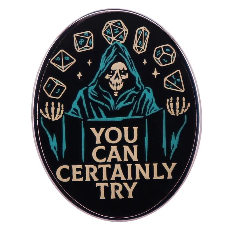 RPG Game Dungeon DnD Dragon Dice D20 Anime Enamel Pin Lapel Badges Manga Brooches for Women Fashion Jewelry Accessories Gifts