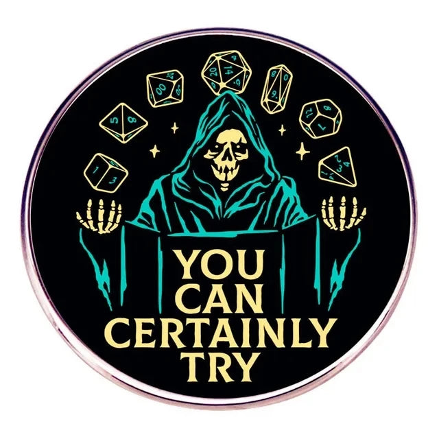 RPG Game Dungeon DnD Dragon Dice D20 Anime Enamel Pin Lapel Badges Manga Brooches for Women Fashion Jewelry Accessories Gifts