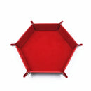 🎲 Hexagon PU Leather Dice Tray – Folding Rolling Holder for RPG & DND