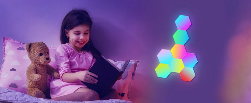 RGB Hexagon Smart Wall Light – DIY Panels with Music Sync & App Control