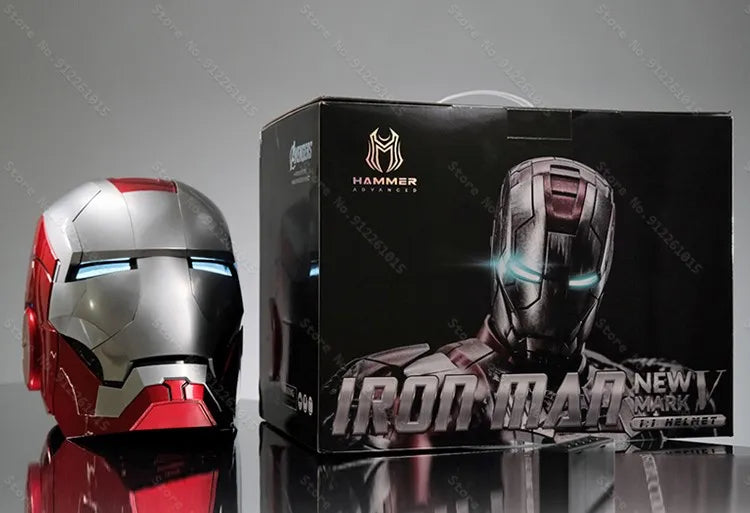 Iron Man MK5 Helmet – 1:1 Electric Voice-Activated Wearable Mask with LED & Remote Control