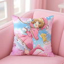 C-Cute Sakura Kinomoto Pillow Case – Soft Plush Anime Cushion Cover with Invisible Zipper