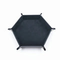 🎲 Hexagon PU Leather Dice Tray – Folding Rolling Holder for RPG & DND