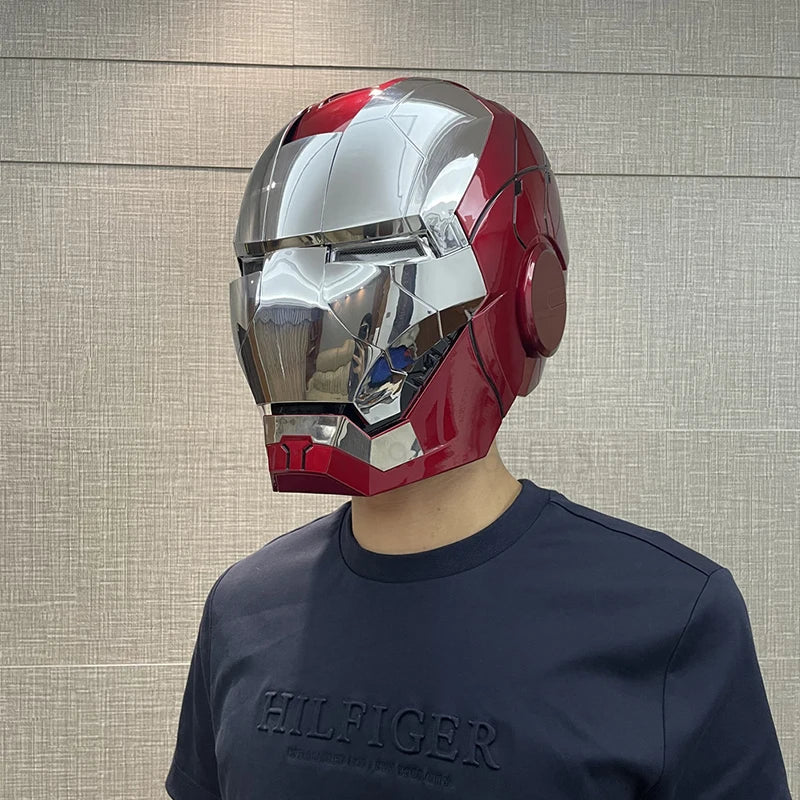 Iron Man MK5 Helmet – 1:1 Electric Voice-Activated Wearable Mask with LED & Remote Control