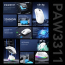 Attack Shark X11 PAW3311 White Bluetooth Mouse, Triple Mode Connectivity, Touch Magnetic Charging Dock, Ultra-Light Gaming Mouse
