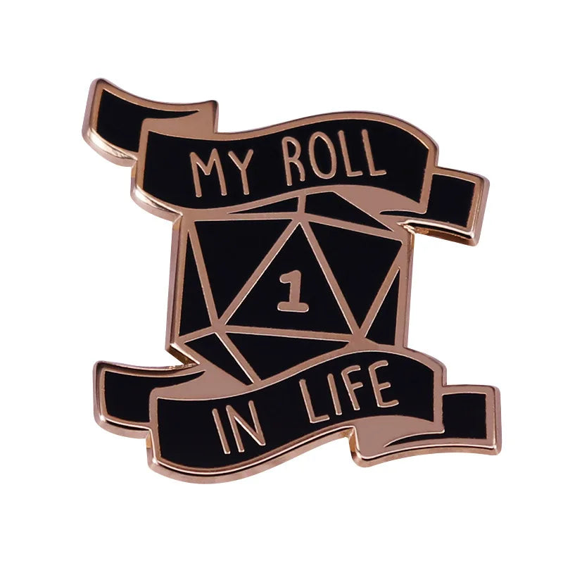 RPG Game Dungeon DnD Dragon Dice D20 Anime Enamel Pin Lapel Badges Manga Brooches for Women Fashion Jewelry Accessories Gifts