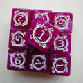 🎲 Dragon Print DND Dice Set – 10pcs Acrylic Pearl Edition (D6)