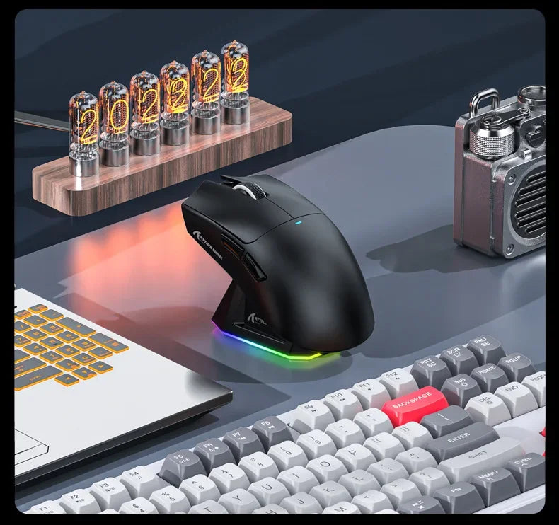 Attack Shark X11 PAW3311 White Bluetooth Mouse, Triple Mode Connectivity, Touch Magnetic Charging Dock, Ultra-Light Gaming Mouse