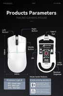 Attack Shark X11 PAW3311 White Bluetooth Mouse, Triple Mode Connectivity, Touch Magnetic Charging Dock, Ultra-Light Gaming Mouse