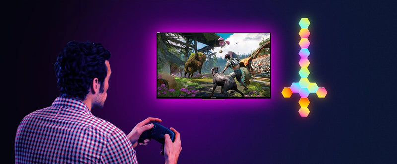 RGB Hexagon Smart Wall Light – DIY Panels with Music Sync & App Control