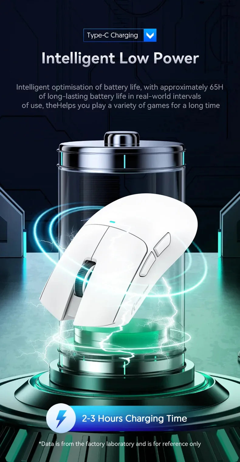 Attack Shark X11 PAW3311 White Bluetooth Mouse, Triple Mode Connectivity, Touch Magnetic Charging Dock, Ultra-Light Gaming Mouse