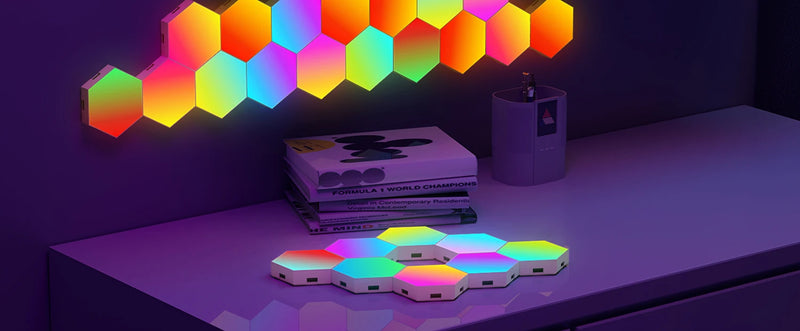 RGB Hexagon Smart Wall Light – DIY Panels with Music Sync & App Control