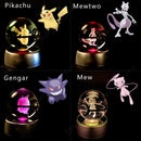 ✨ Pokémon 3D Crystal Ball LED Night Light – Multi-Color Gradient Base