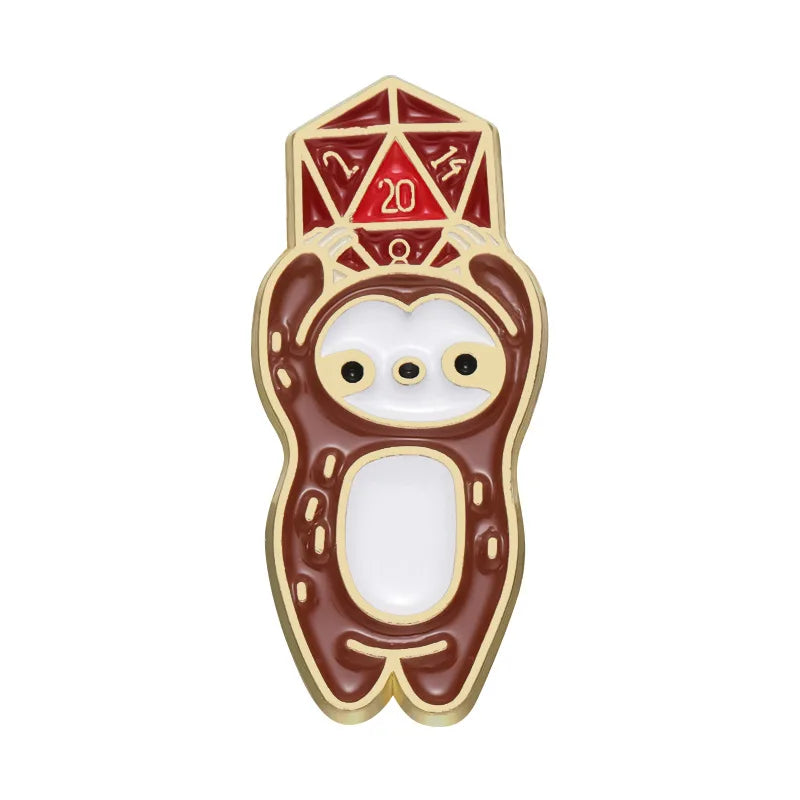 RPG Game Dungeon DnD Dragon Dice D20 Anime Enamel Pin Lapel Badges Manga Brooches for Women Fashion Jewelry Accessories Gifts