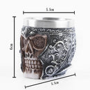 Viking Wood Style Beer Mug – 500ml Double Wall Stainless Steel Insulated Drinking Cup