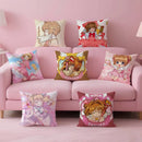 C-Cute Sakura Kinomoto Pillow Case – Soft Plush Anime Cushion Cover with Invisible Zipper