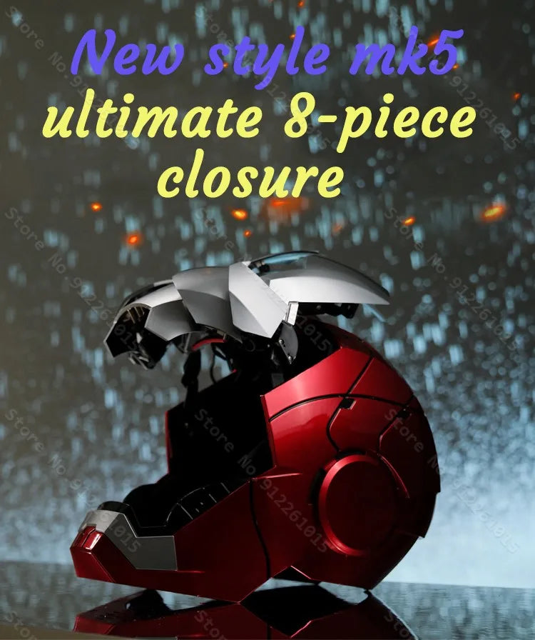 Iron Man MK5 Helmet – 1:1 Electric Voice-Activated Wearable Mask with LED & Remote Control