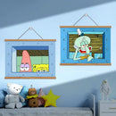 SpongeBob Canvas Wall Hanging Art – Funny Patrick & Squidward Decor
