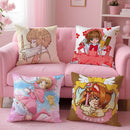 C-Cute Sakura Kinomoto Pillow Case – Soft Plush Anime Cushion Cover with Invisible Zipper